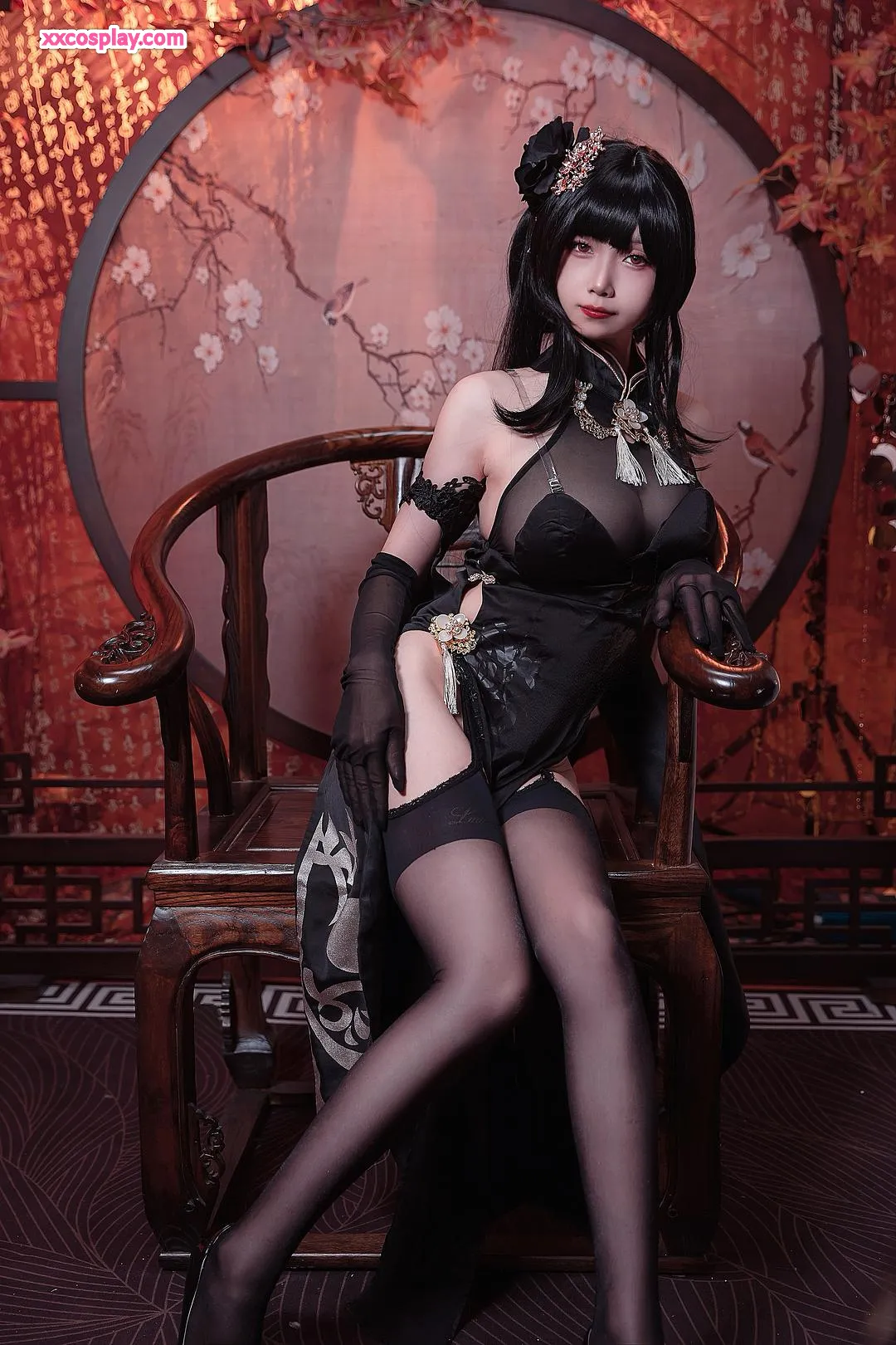 Moye787 - Zhenhai in Sultry Black Qipao